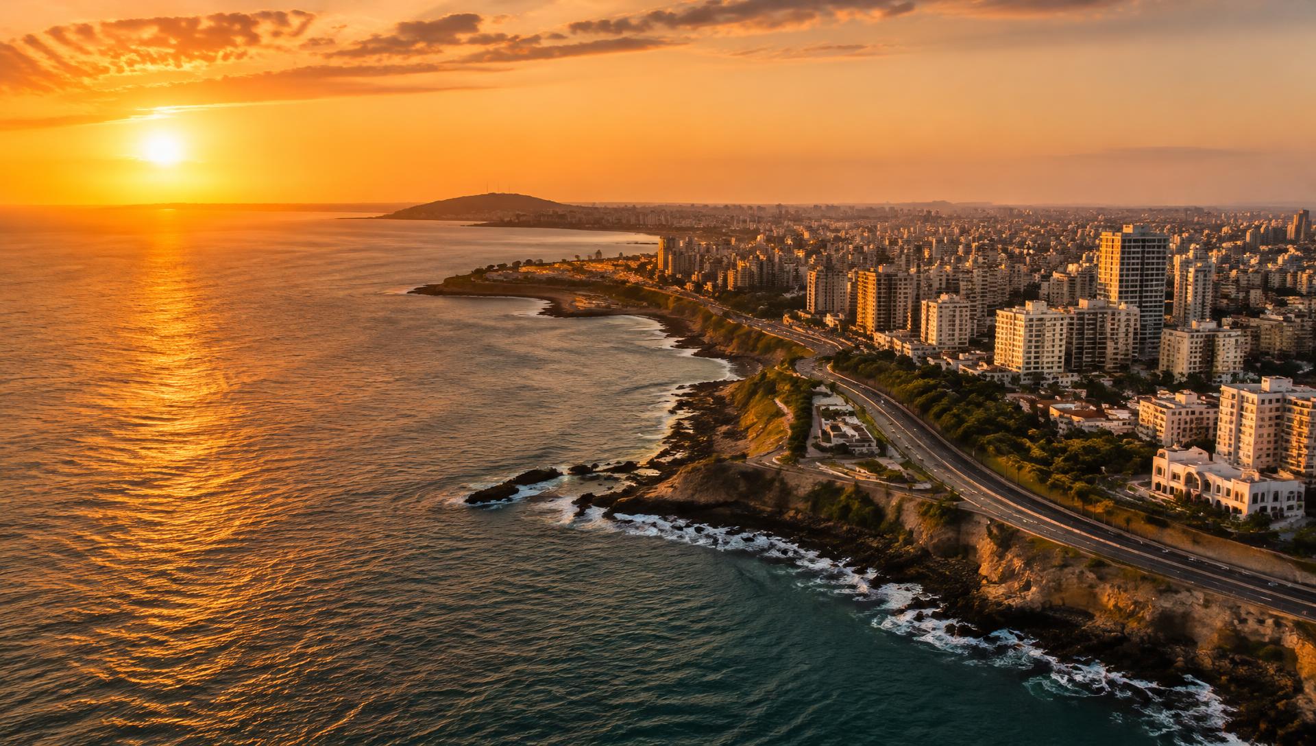 Côte de Dakar au coucher du soleil